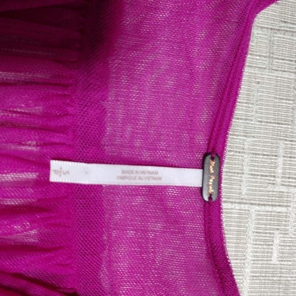 Free People Women's Making Me Smile Top Cropped Sheer V-Neck Ruched Size S - Picture 5 of 8